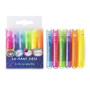 So Many Cats Mini Highlighters _6 Pack_NWT